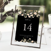 Classic Boho Blush Wildblume Black Wedding Tischnummer