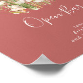 Classic Boho Blush Wildblume Hochzeit Open Bar Poster (Ecke)