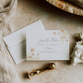 Classic Boho Blush Wildblume Horizontal Hochzeit Save The Date