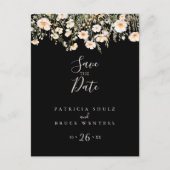 Classic Boho Blush Wildblume Save the Date schwarz Postkarte (Vorderseite)