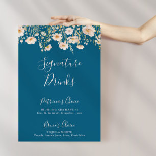 Classic Boho Blush Wildblume Signature Drinks Poster