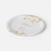 Classic Boho Blush Wildblume Wedding Cake Pappteller (Schrägansicht)