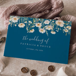 Classic Boho Blush Wildblume Wedding Gästebuch