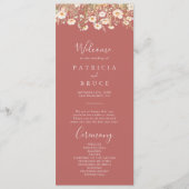 Classic Boho Blush Wildblume Wedding Program Programm (Vorderseite)