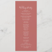 Classic Boho Blush Wildblume Wedding Program Programm (Rückseite)