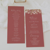 Classic Boho Blush Wildblume Wedding Program Programm
