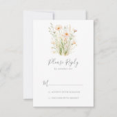 Classic Boho Blush Wildblume Wedding RSVP (Vorderseite)