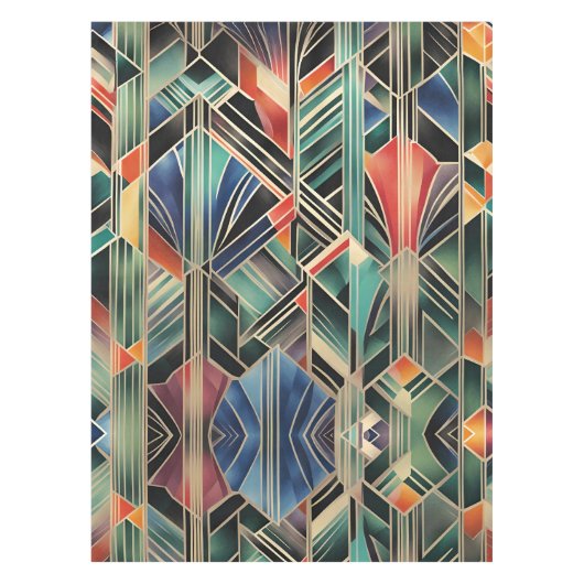 Classic Boho Jazzy Geometric Elegantes Design Tischdecke (Vorderseite)