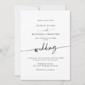 Classic Boho Minimalist Script Wedding Photo Einladung (Vorderseite)
