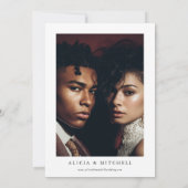 Classic Boho Minimalist Script Wedding Photo Einladung (Rückseite)