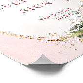 Classic Boho Rose Gold Eucalyptus Custom Sign Poster (Ecke)
