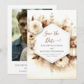 Classic Boho Rustic Wedding Save The Date (Vorne/Hinten)