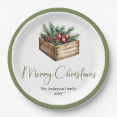 Classic Boho Scandinavian Christmas Tree Plates Pappteller (Vorderseite)