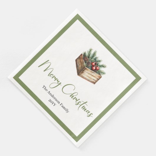 Classic Boho Scandinavian Christmas Tree Table  Serviette (Ecke)