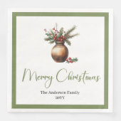 Classic Boho Scandinavian Christmas Wreath Napkins Serviette (Vorderseite)