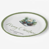 Classic Boho Scandinavian Christmas Wreath Plates Pappteller (Schrägansicht)