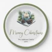 Classic Boho Scandinavian Christmas Wreath Plates Pappteller (Vorderseite)