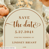 Classic Boho Terra Cotta Olive Floral Save Date Einladung