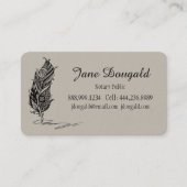 Classic Boho Tribal Folk Art Feather Pen Notar Visitenkarte (Vorderseite)