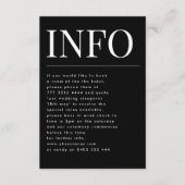 Classic Bold Big Monogram Details Onyx Tuxedo Info Begleitkarte (Vorderseite)