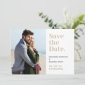 Classic Bold Champagne Typografy Save The Date (Stehend Vorderseite)