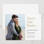 Classic Bold Champagne Typografy Save The Date (Vorne/Hinten)