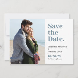 Classic Bold Dusty Blue Typografy Save The Date