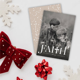 Classic Bold Faith Religious Christmas Foto Card Feiertagskarte