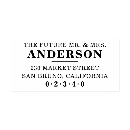 Classic Bold Formal Future Mr & Mrs. Rücksendeadre Gummistempel (Prägung)