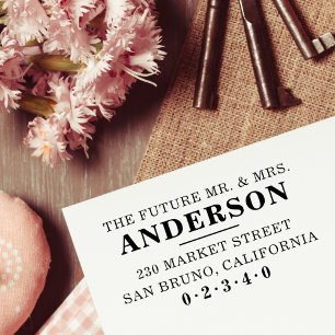 Classic Bold Formal Future Mr & Mrs. Rücksendeadre Gummistempel