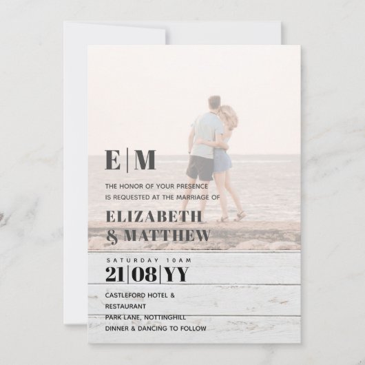 Classic BOLD FOTO OVERLAY Wedding Einladung (Vorderseite)