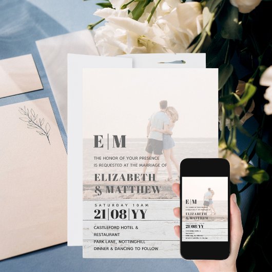 Classic BOLD FOTO OVERLAY Wedding Einladung