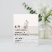 Classic BOLD FOTO OVERLAY Wedding Invite BUDGET (Stehend Vorderseite)