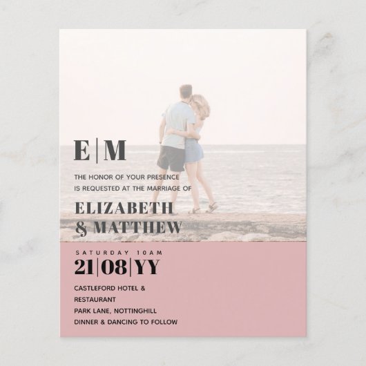Classic BOLD FOTO OVERLAY Wedding Invite BUDGET Flyer (Vorne)