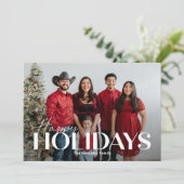 Classic Bold Happy Holidays Fotokarte Feiertagskarte (Stehend Vorderseite)