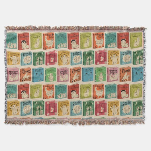 Classic Book Cat Literature Puns Decke (Vorderseite)