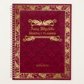 Classic Book Cover Gold Foliage Crimson Damask Planer (Vorderseite)