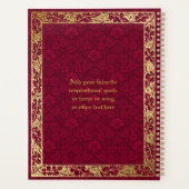 Classic Book Cover Gold Foliage Crimson Damask Planer (Rückseite)