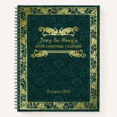 Classic Book Cover Gold Foliage Green Damask Notizblock (Vorderseite)