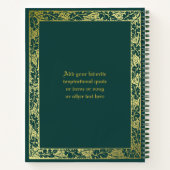 Classic Book Cover Gold Green Foliage Ornament Notizblock (Rückseite)