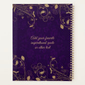 Classic Book Cover Lila Damask Gold Ornament Planer (Rückseite)