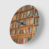 Classic book shelf pattern, bookcase,books,old runde wanduhr (Winkel)