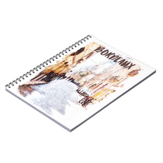 Classic Bordeaux Frankreich Wasserfarbenreise Notizblock (Linke Seite)