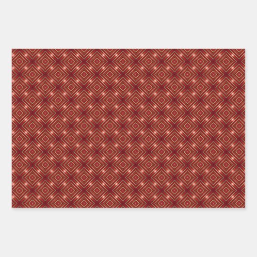 Classic Bordeaux Red & Gold 3 Stück Wrap Set Geschenkpapier Set (Vorderseite)