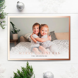 Classic Border Foto Weihnachten Rose Gold Foil Car Folien Feiertagskarte