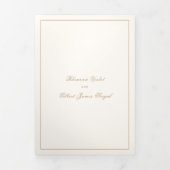 Classic Border Ivory and Gold Timeless Wedding Dreifach Gefaltete Einladung (Cover)
