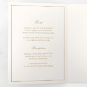 Classic Border Ivory and Gold Timeless Wedding Dreifach Gefaltete Einladung (Innen Erste Seite)