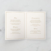 Classic Border Ivory and Gold Timeless Wedding Einladung (Innenseite)