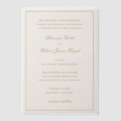 Classic Border Ivory and Gold Timeless Wedding Pergament Einladungen (Vorderseite)