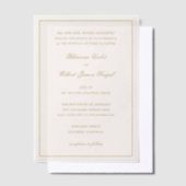 Classic Border Ivory and Gold Timeless Wedding Pergament Einladungen (Versetzt)